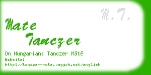 mate tanczer business card